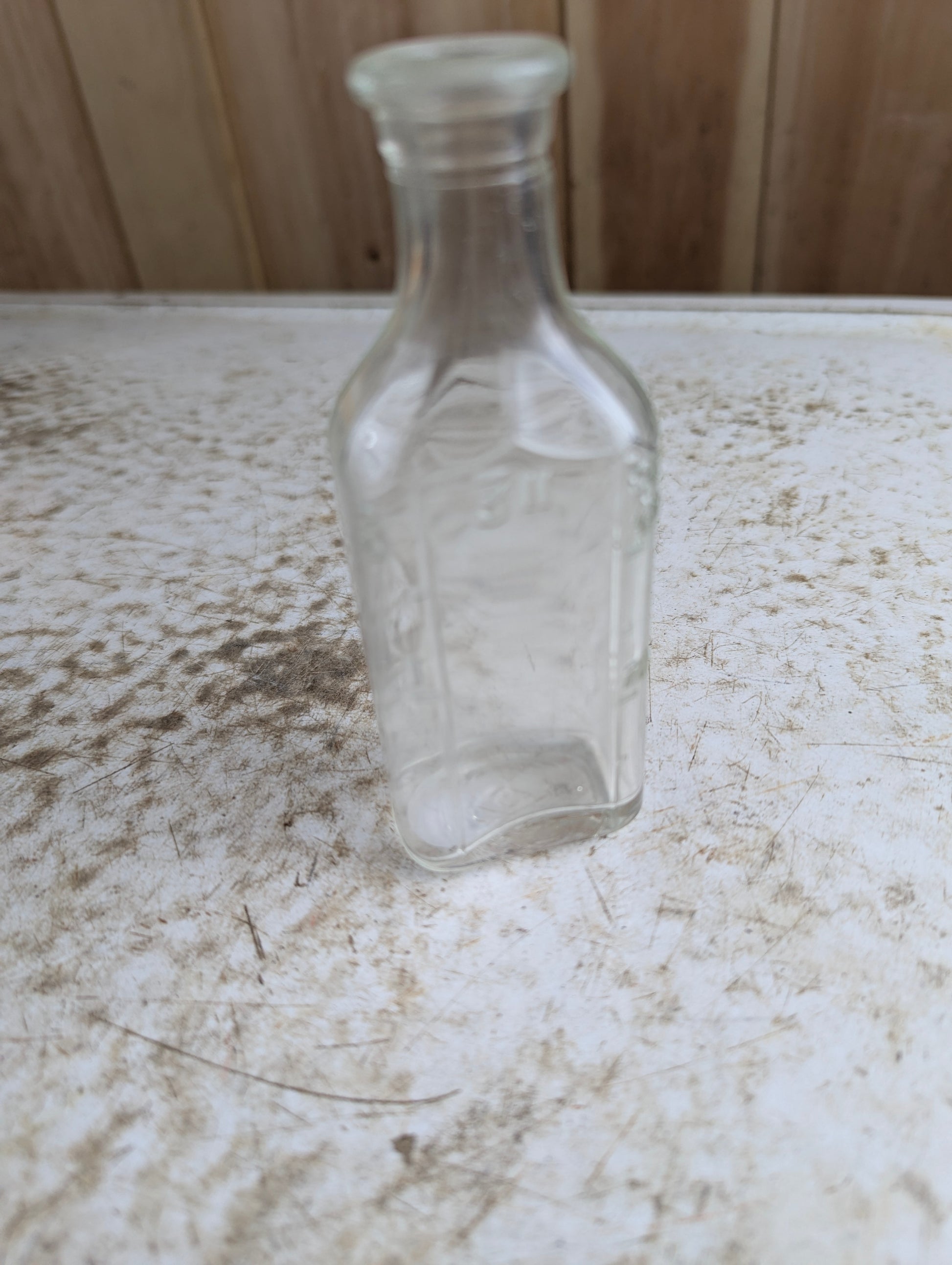 Antique 2oz Clear Glass Medicine Apothecary Bottle