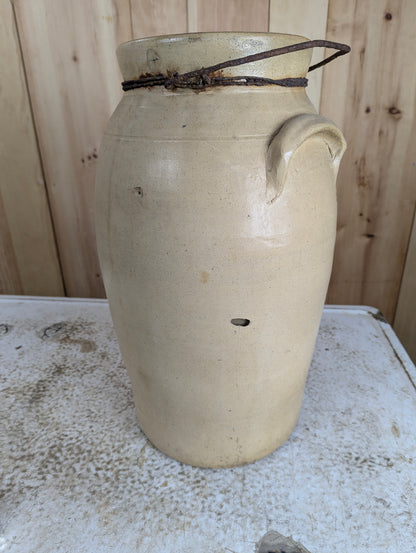 Antique 6 Gal Belleville Pottery Co. Stoneware Butter Churn Crock - view 4