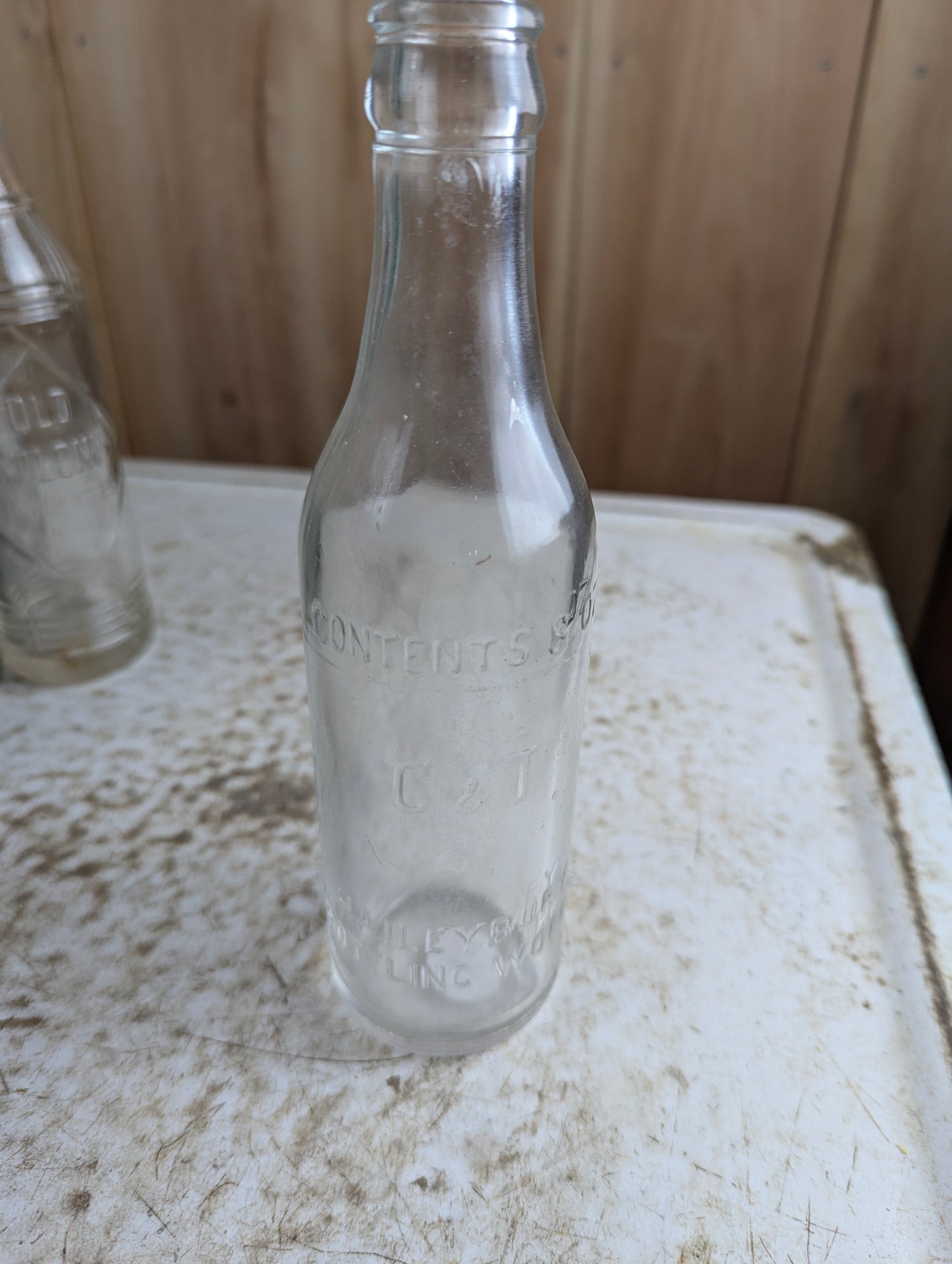 Antique 8oz C&T Haileybury Bottling Works Embossed Glass Soda Bottle