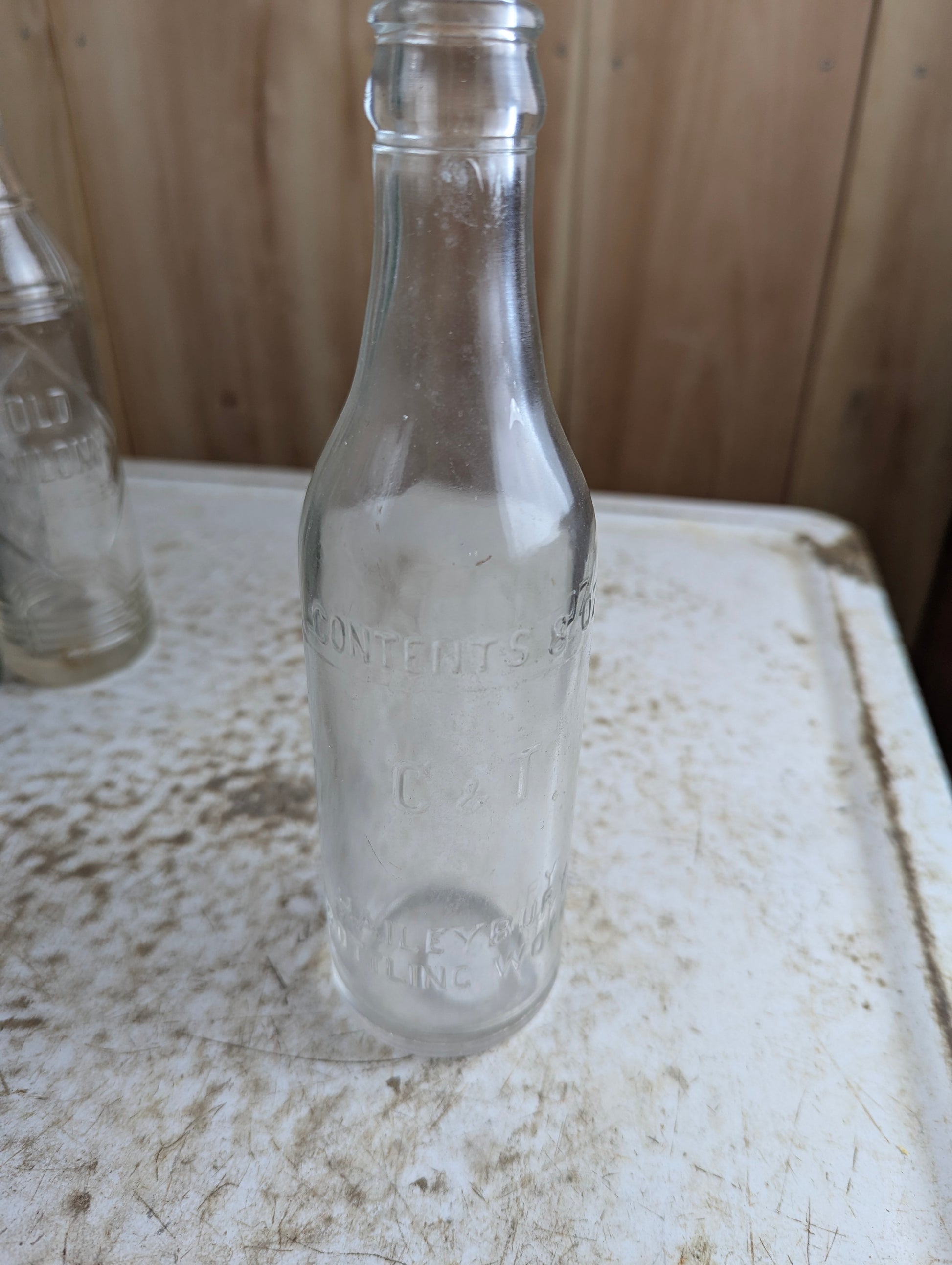 Antique 8oz C&T Haileybury Bottling Works Embossed Glass Soda Bottle