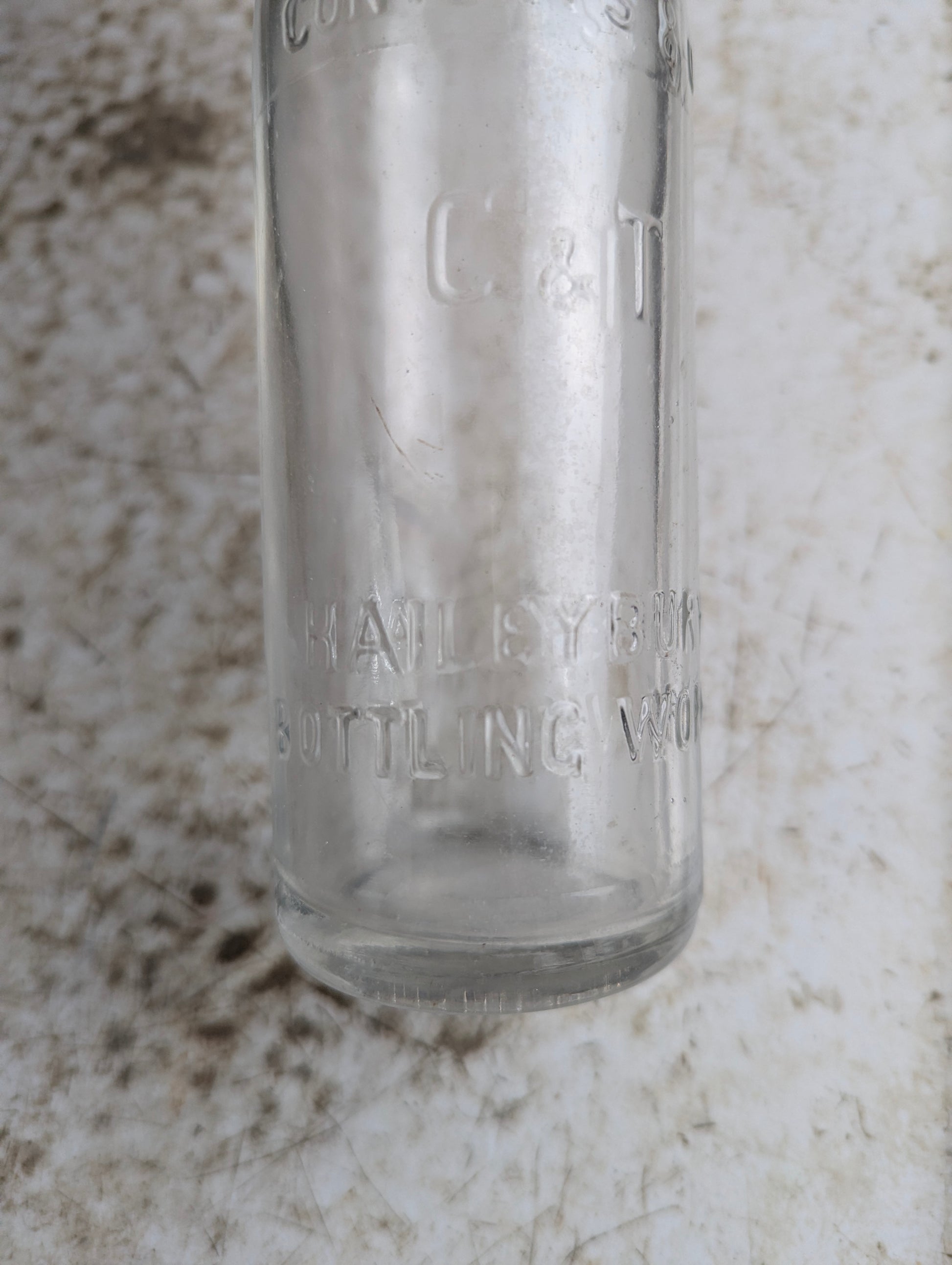 Antique 8oz C&T Haileybury Bottling Works Embossed Glass Soda Bottle - view 3