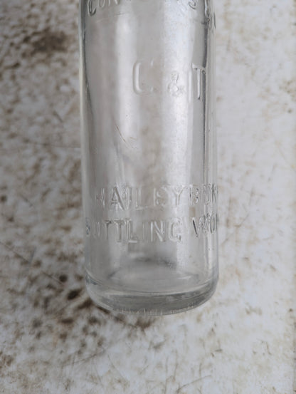 Antique 8oz C&T Haileybury Bottling Works Embossed Glass Soda Bottle - view 3