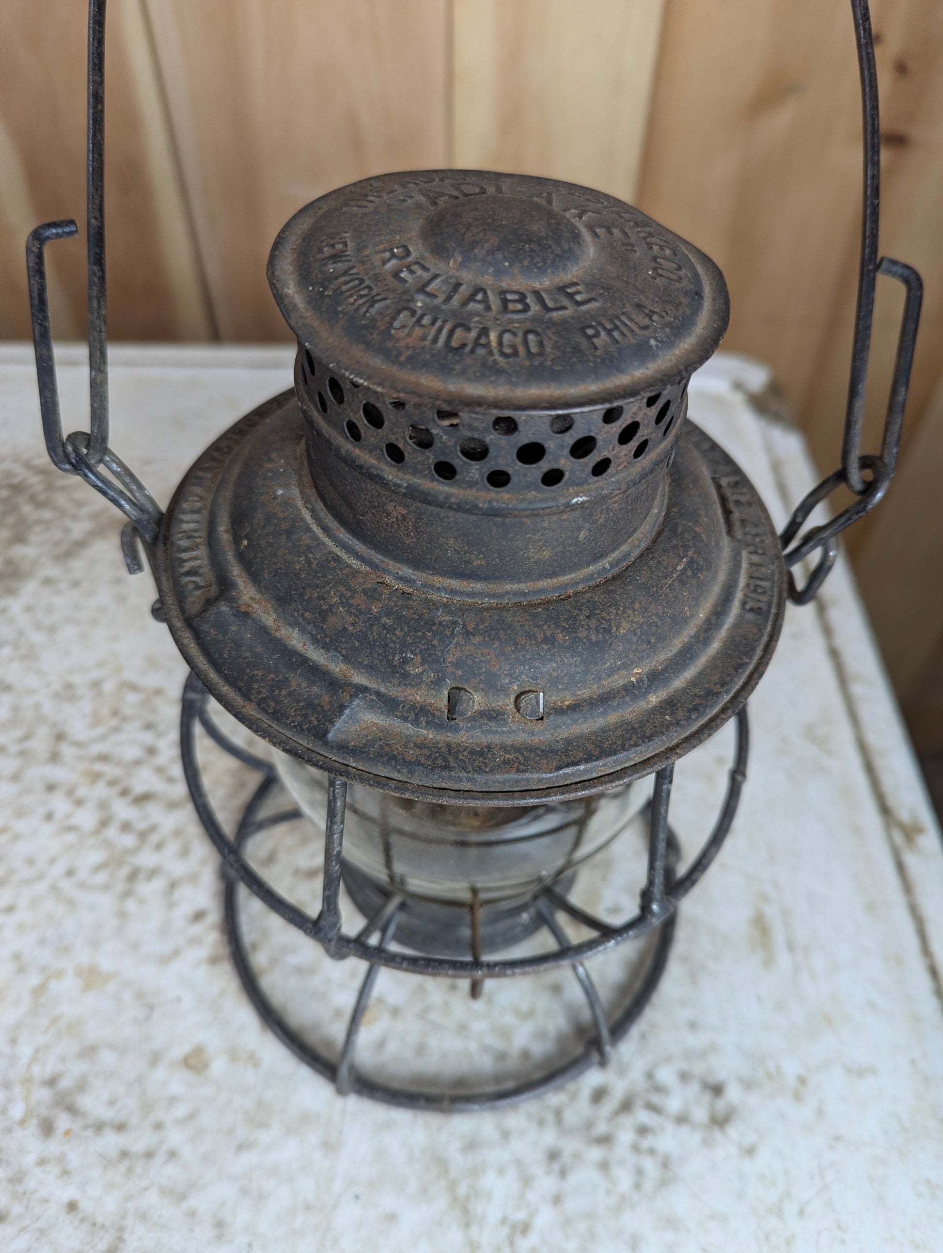 Antique Adlake Reliable Tall Globe Railroad Lantern
