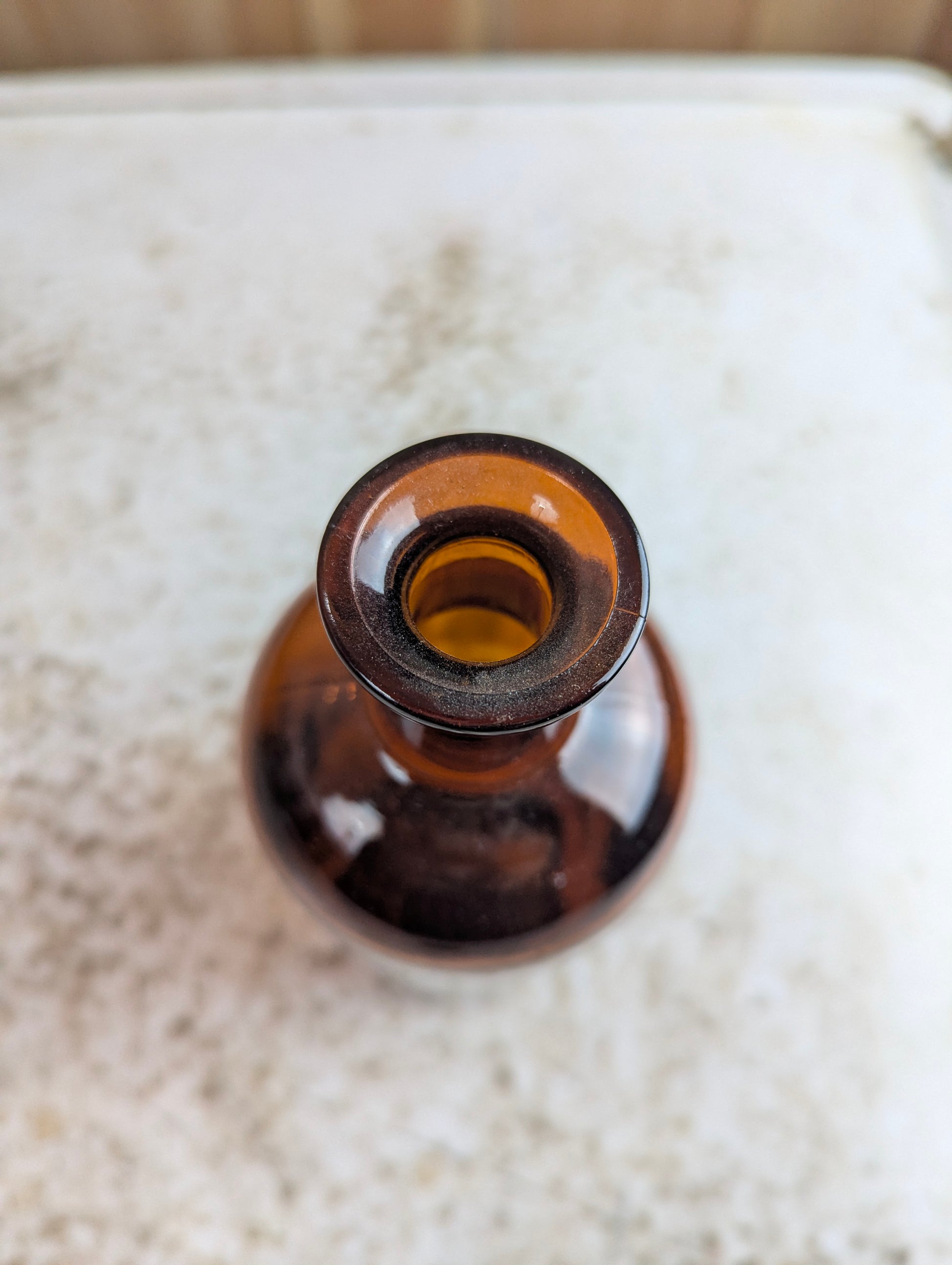 Antique Amber Glass Apothecary Bottle - view 2
