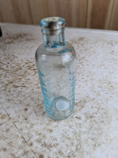 Antique Aqua Blue Glass Johnson's American Anodyne Liniment Patent Medicine Bottle