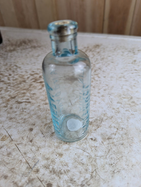 Antique Aqua Blue Glass Johnson's American Anodyne Liniment Patent Medicine Bottle