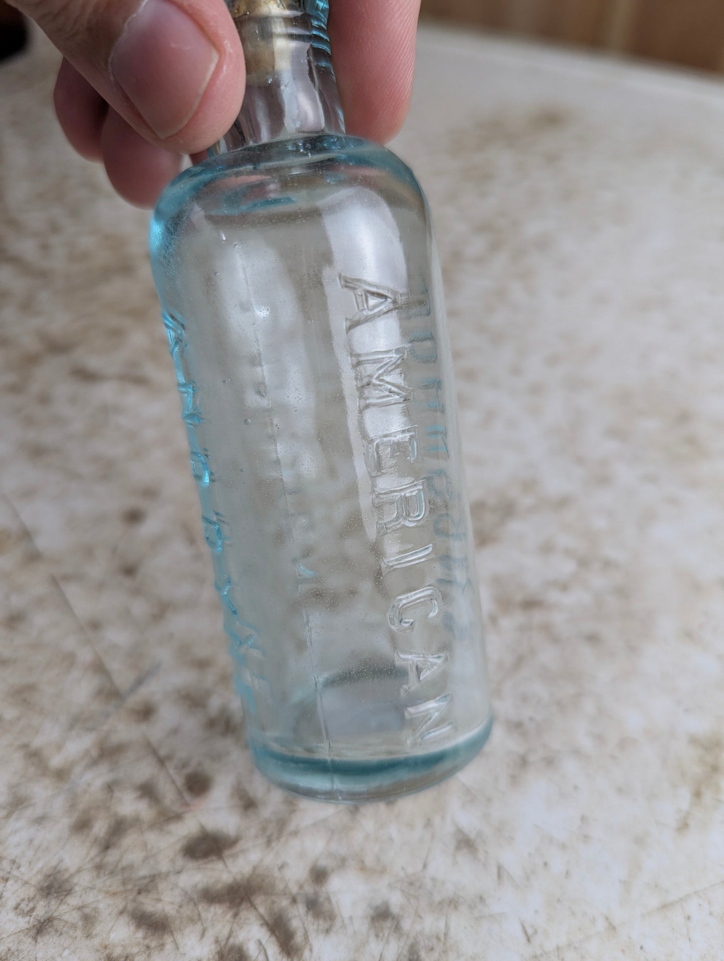 Antique Aqua Blue Glass Johnson's American Anodyne Liniment Patent Medicine Bottle - view 2