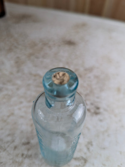 Antique Aqua Blue Glass Johnson's American Anodyne Liniment Patent Medicine Bottle - view 5