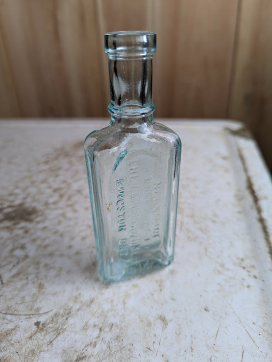 Antique Aqua Glass Nerviline Kingston Patent Medicine Bottle