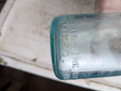Antique Associated Bottlers Limited Toronto Embossed Aqua Blue Glass Quart Soda Bottle - view 4
