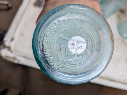 Antique Associated Bottlers Limited Toronto Embossed Aqua Blue Glass Quart Soda Bottle - view 6