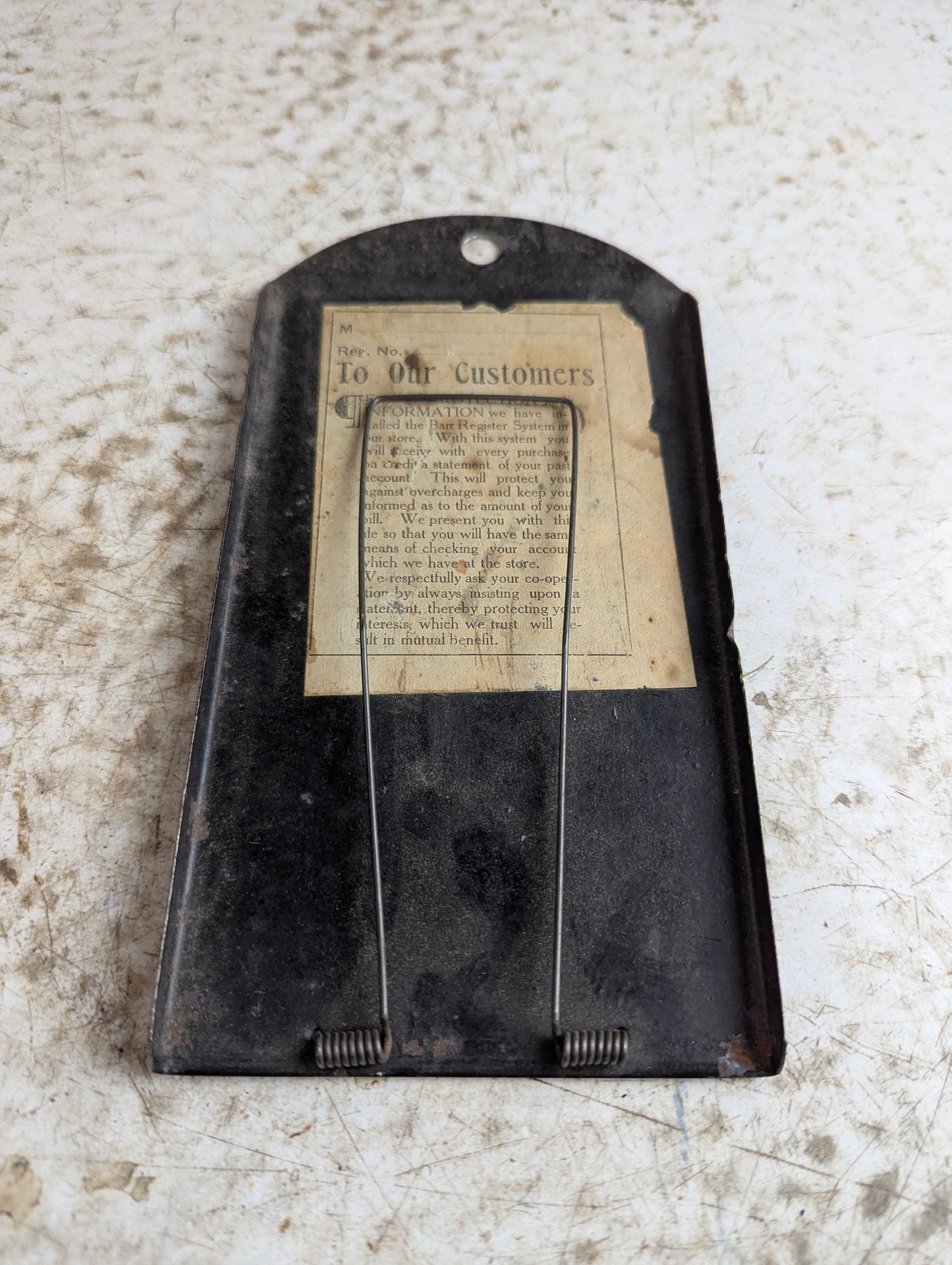Antique Barr Register Metal Receipt Spike Holder
