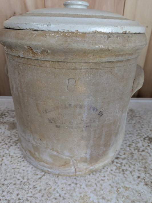Antique Belleville Pottery Company #3 Stoneware Crock