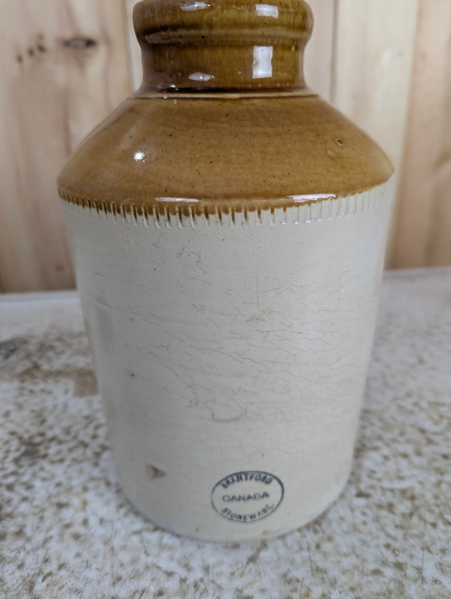 Antique Brantford Stoneware Crock Jug