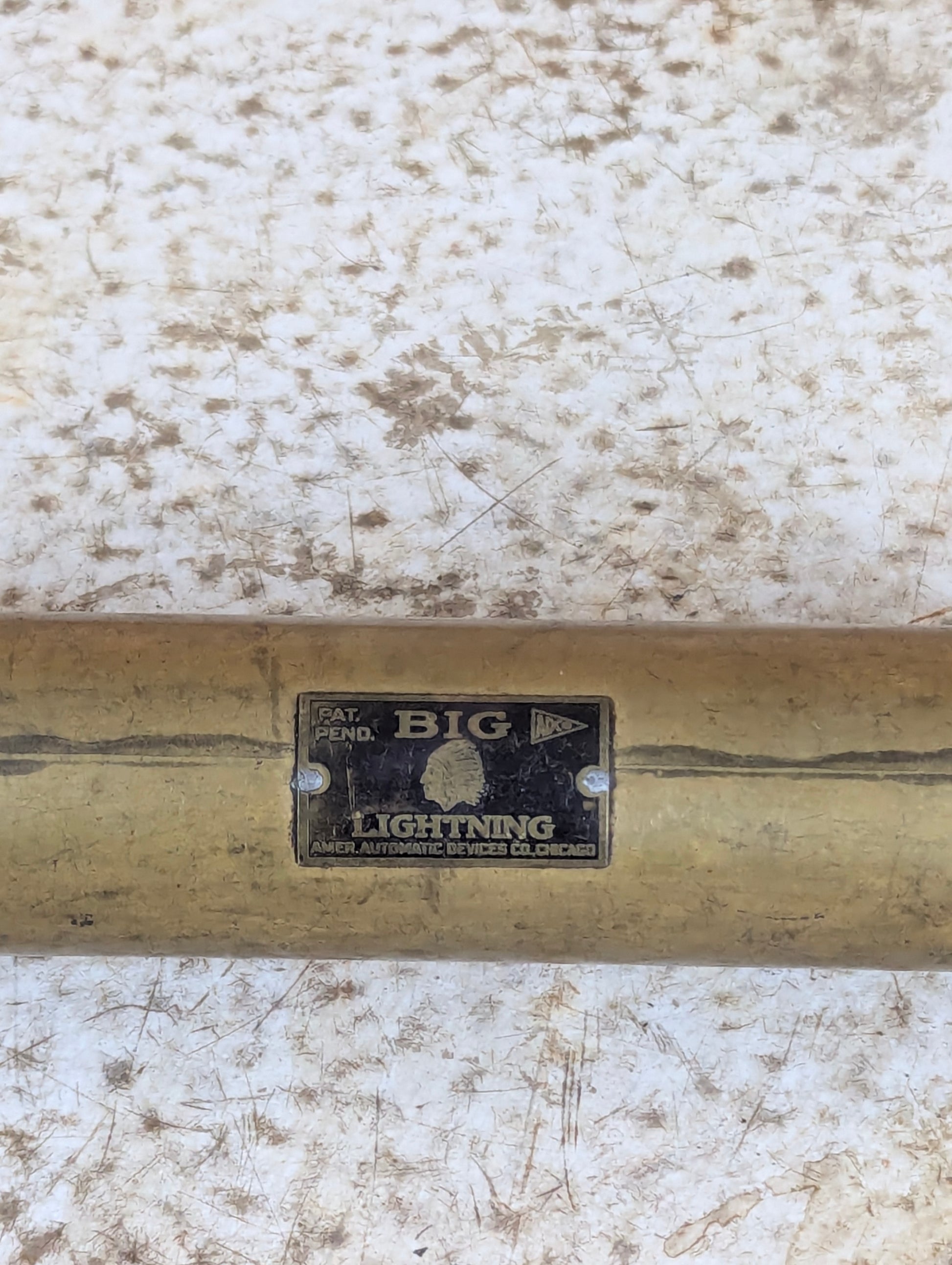 Antique Brass “Big Lightning” Screw Grease Gun - view 2