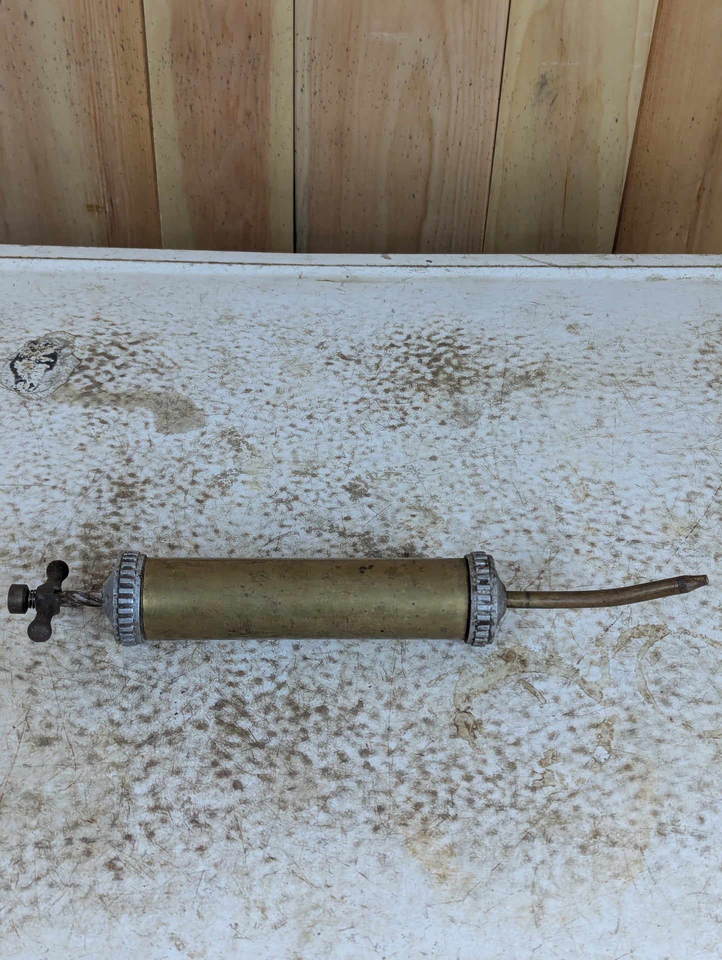 Antique Brass “Big Lightning” Screw Grease Gun - view 5