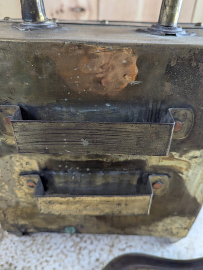 Antique Brass Coal Scuttle Box With Shovel - view 7
