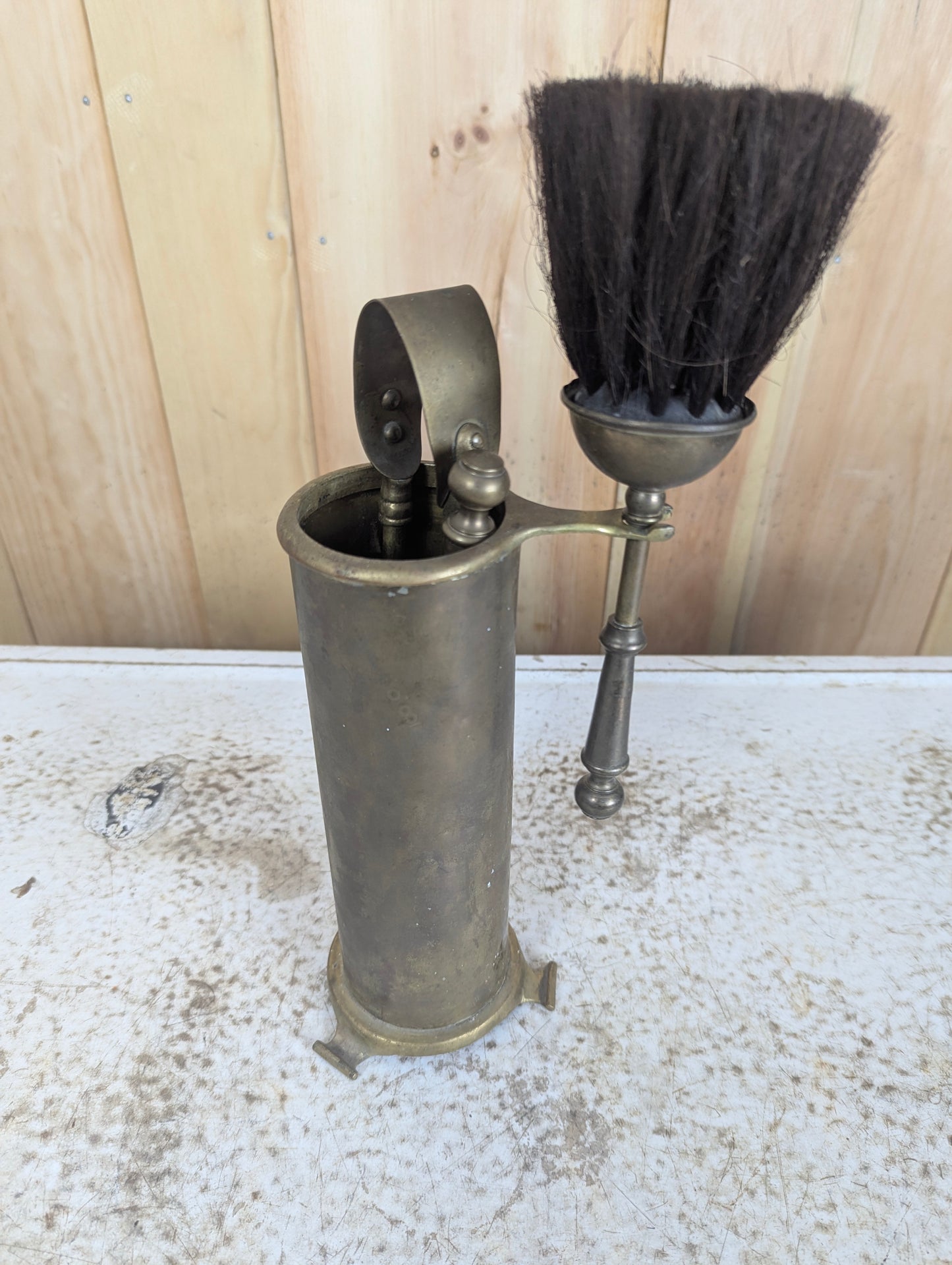 Antique Brass Fireplace Tool Set - view 5