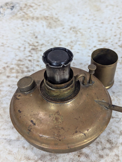 Antique Brass Kerosene Oil Lamp - view 5