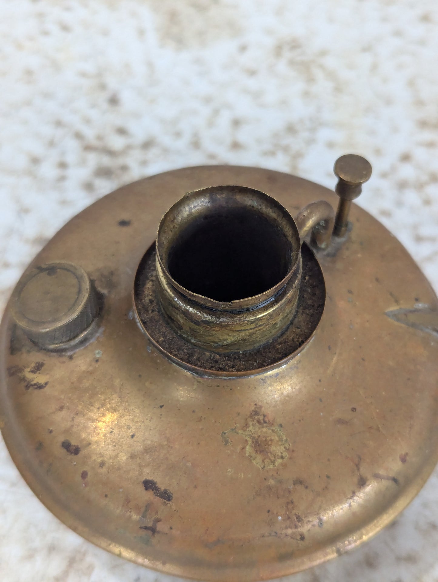 Antique Brass Kerosene Oil Lamp - view 7