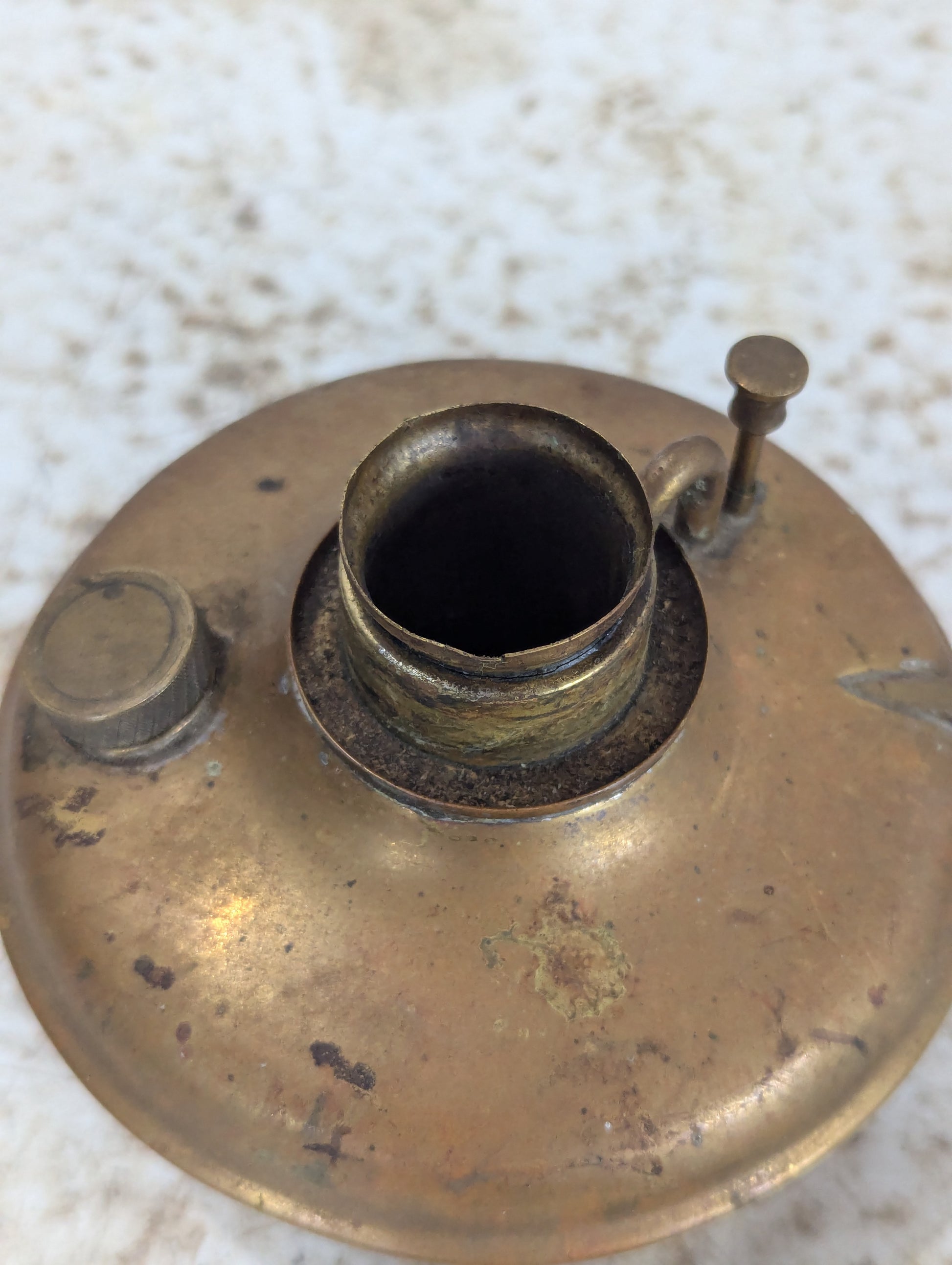 Antique Brass Kerosene Oil Lamp - view 7