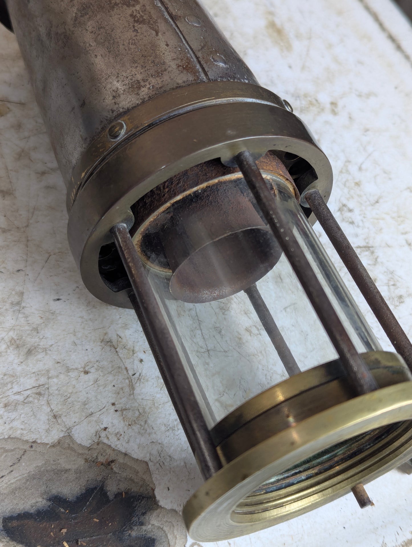 Antique Brass Miner’s Lamp - view 7