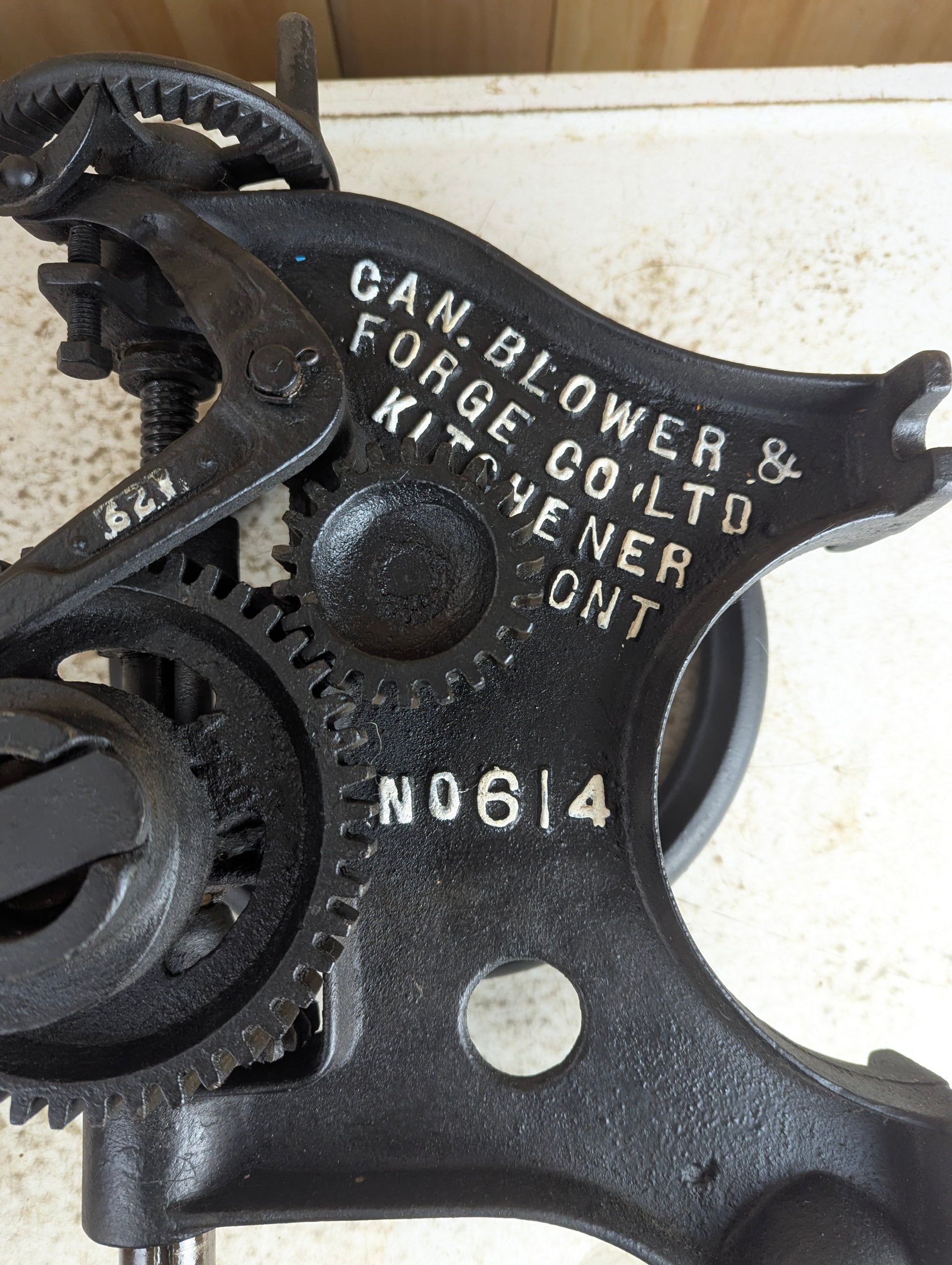 Antique Canadian Blower and Forge Co. #614 Cast Iron Drill Press - view 2