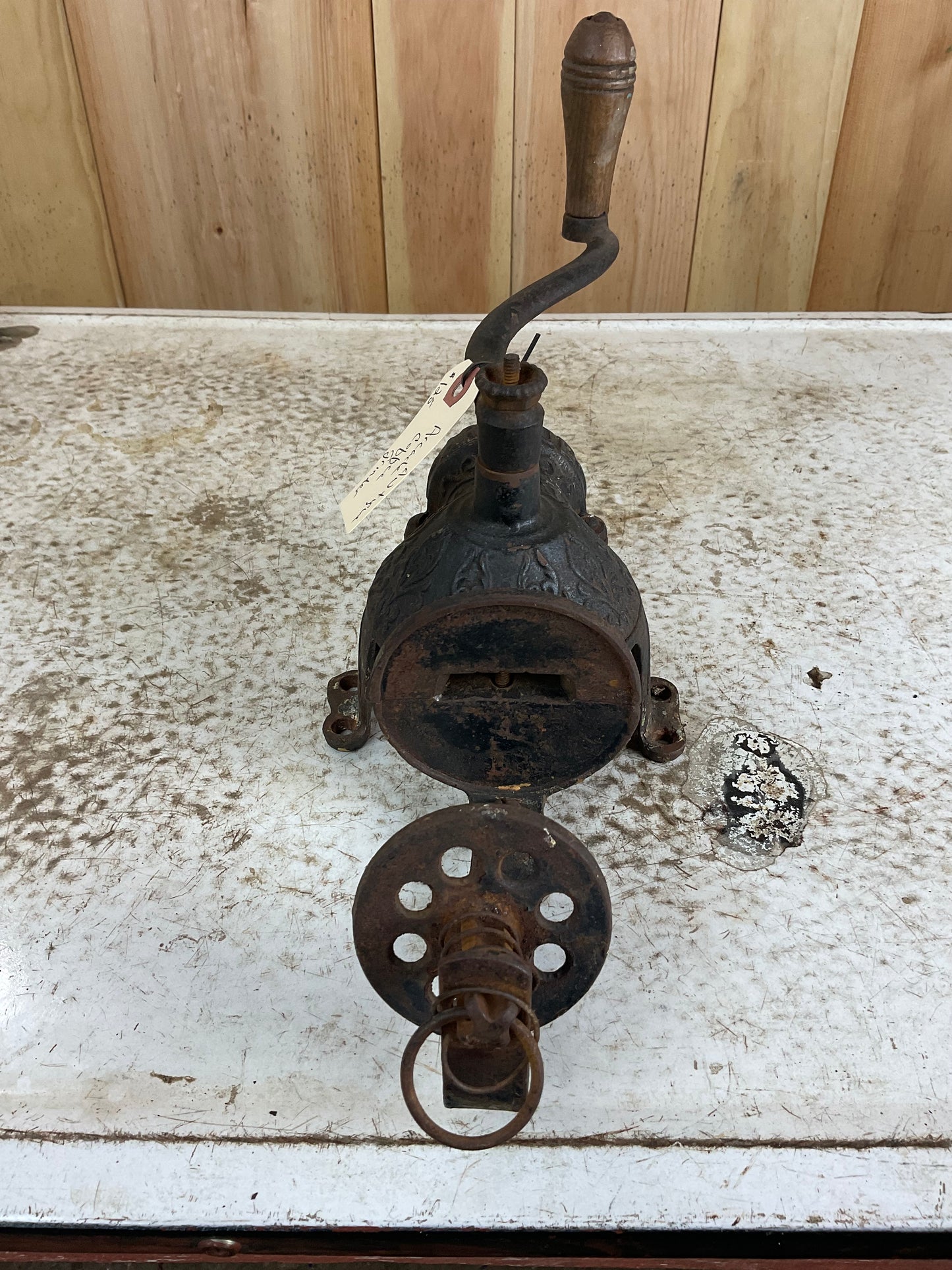 Antique Cast Iron Arcade Crystal Coffee Grinder - view 2