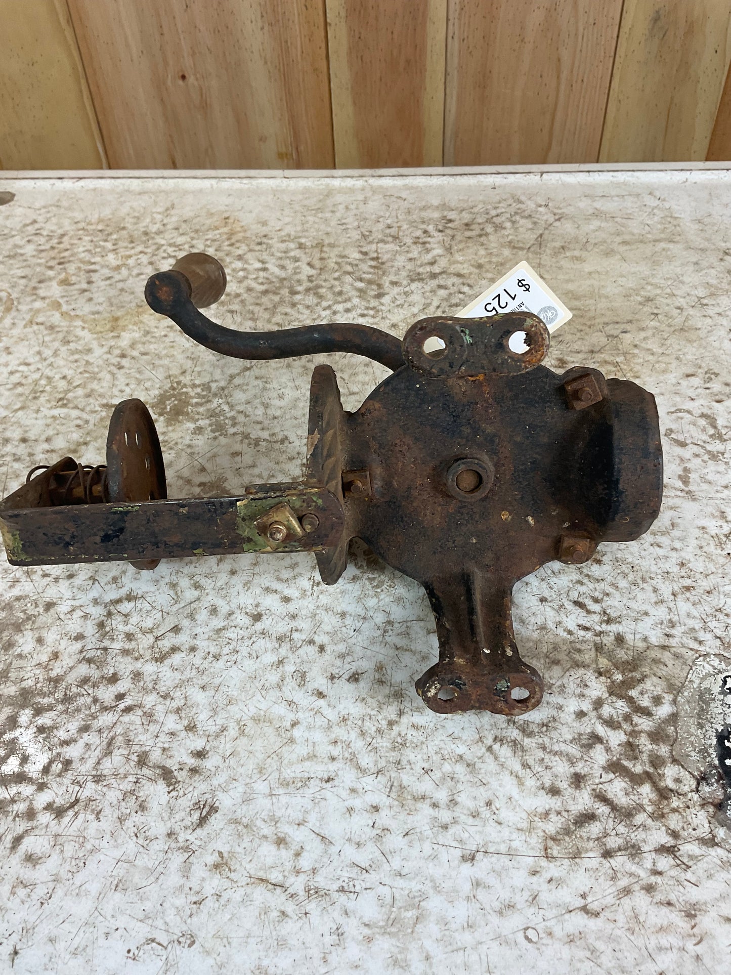 Antique Cast Iron Arcade Crystal Coffee Grinder - view 5