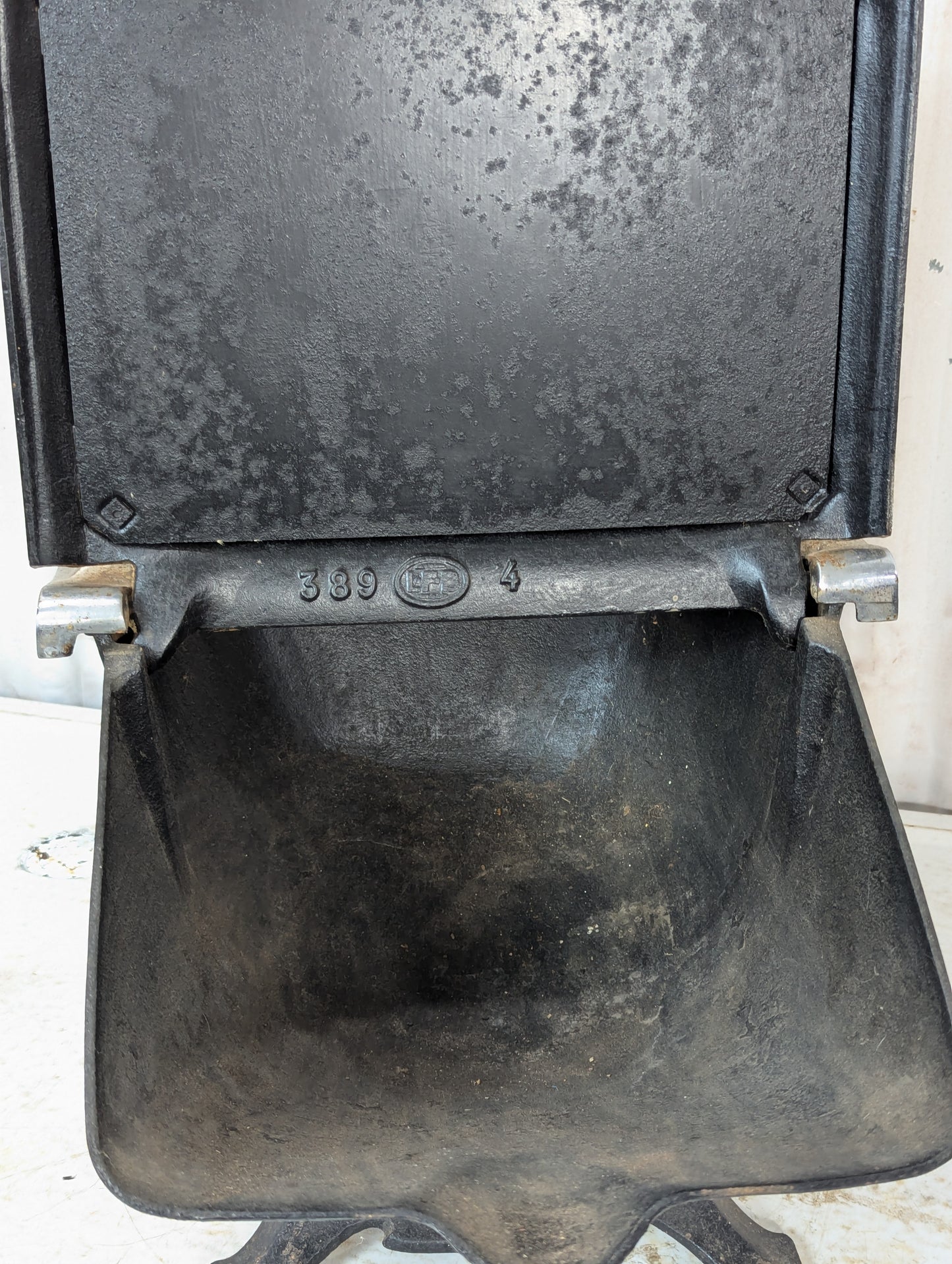 Antique Cast Iron Coal Scuttle Bin - view 3
