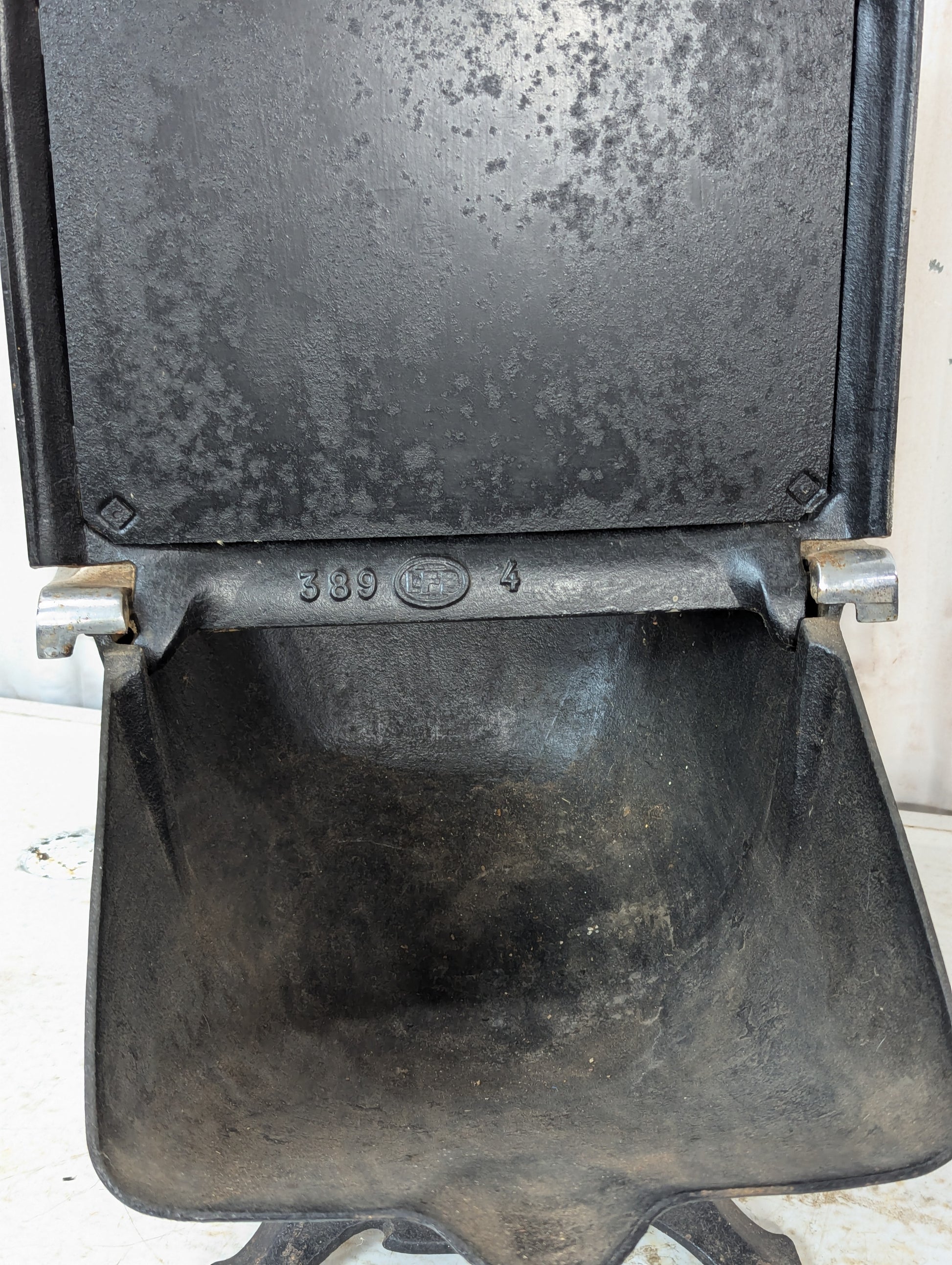 Antique Cast Iron Coal Scuttle Bin - view 3