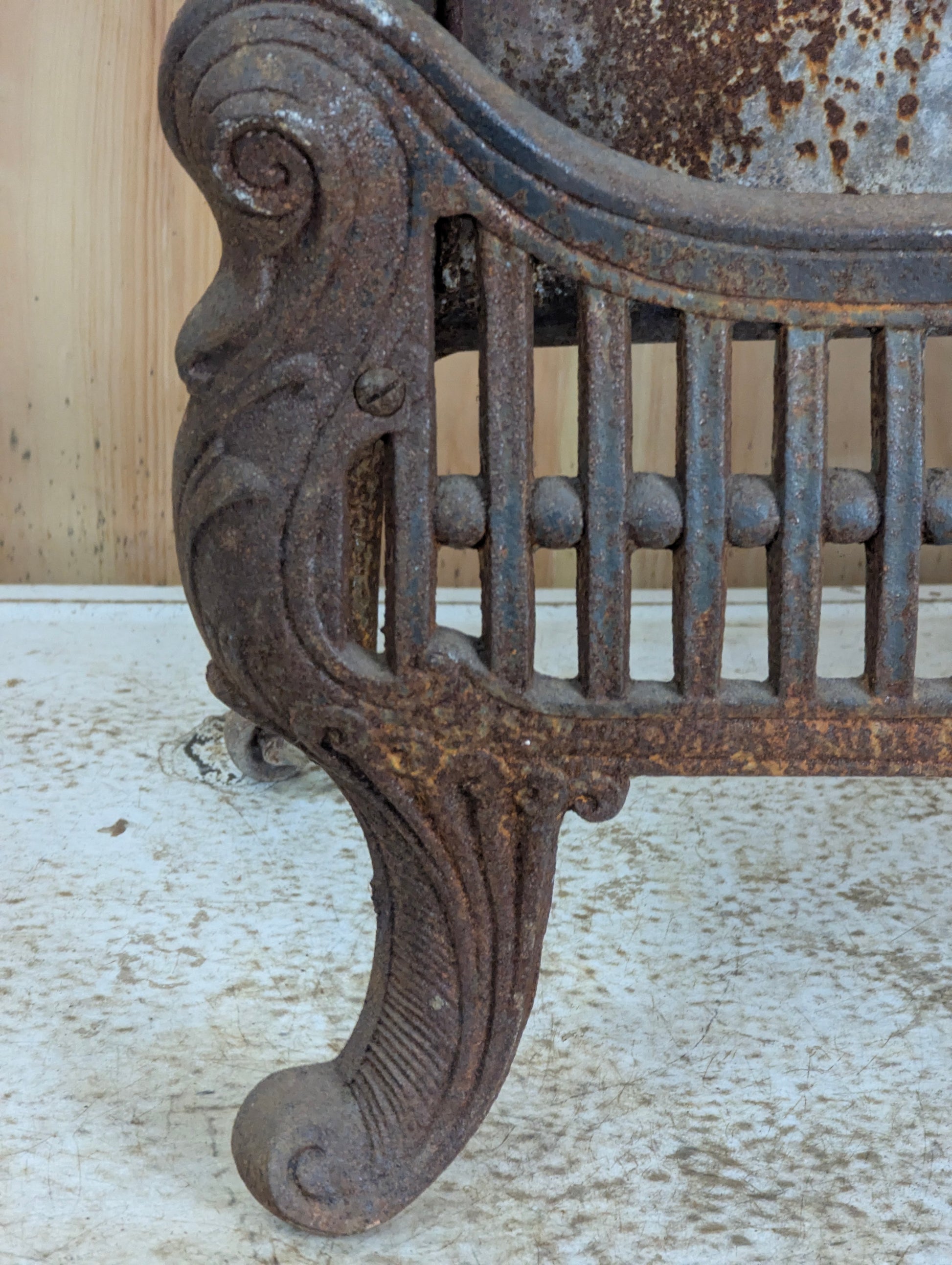 Antique Cast Iron Fire Basket - view 2
