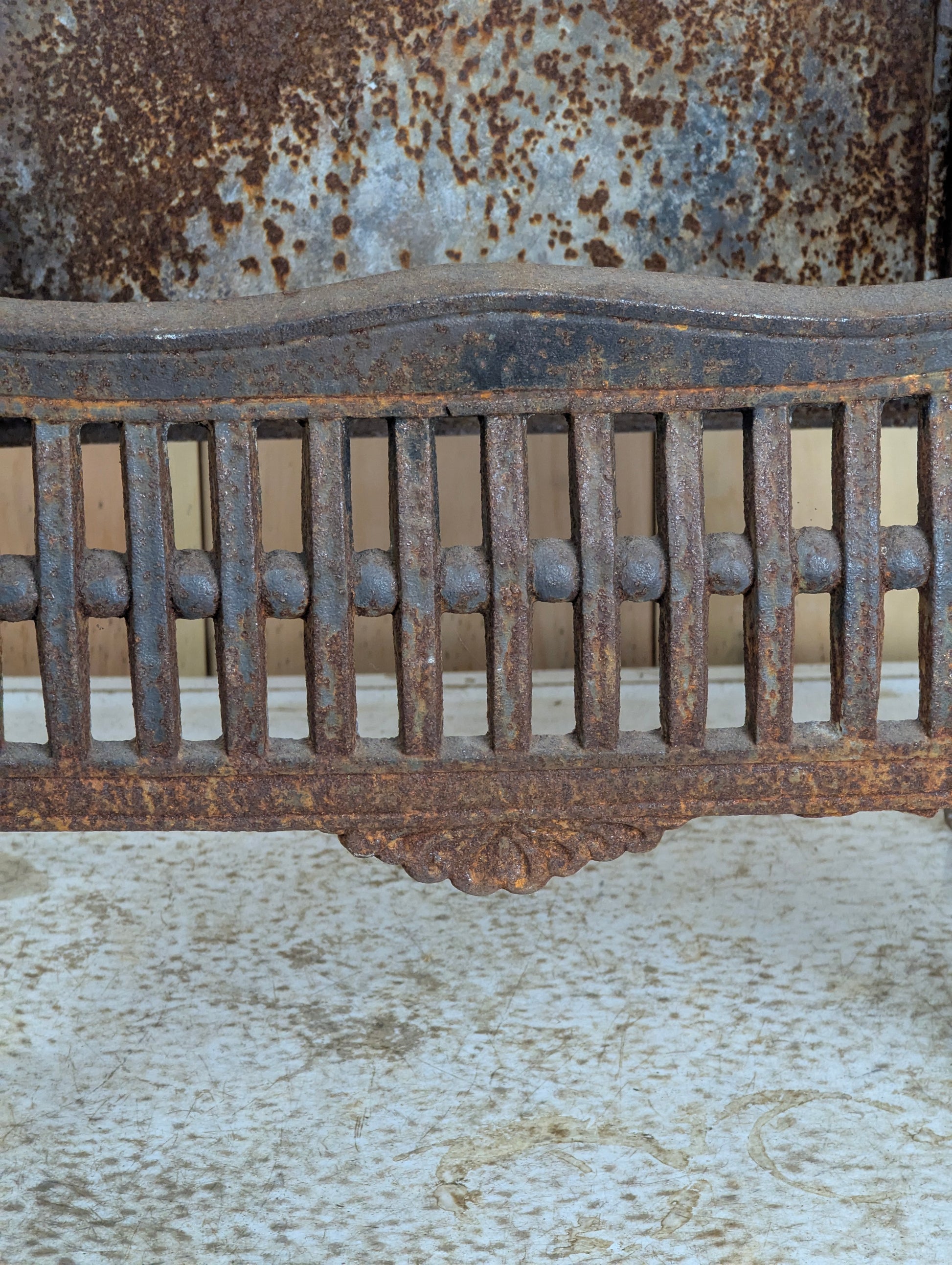 Antique Cast Iron Fire Basket - view 3