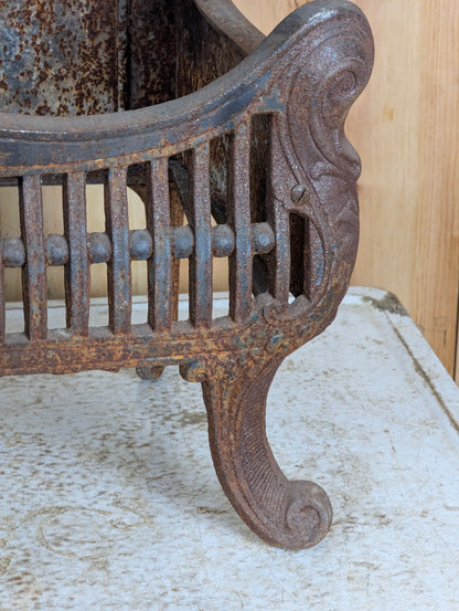 Antique Cast Iron Fire Basket - view 4