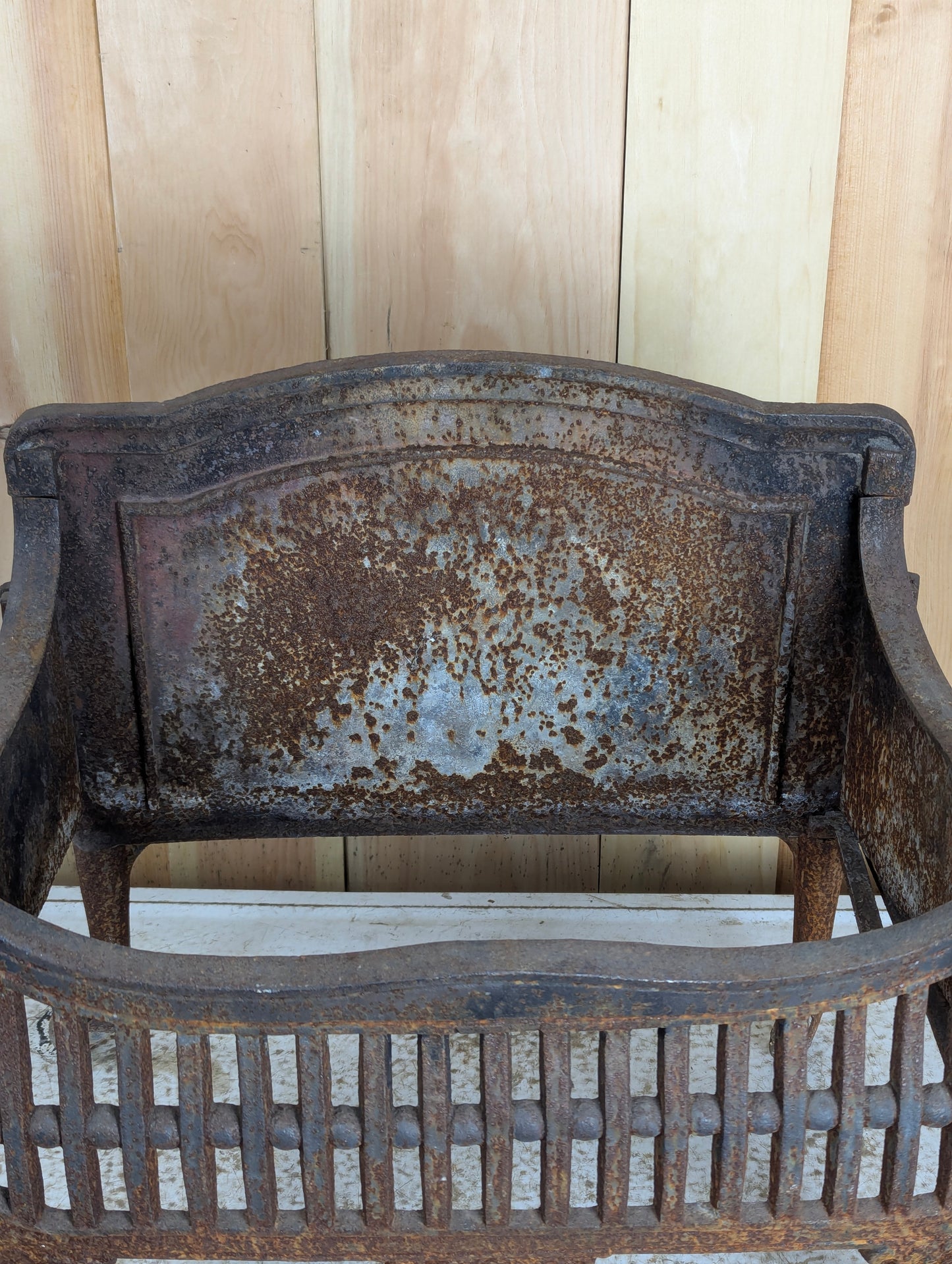Antique Cast Iron Fire Basket - view 5