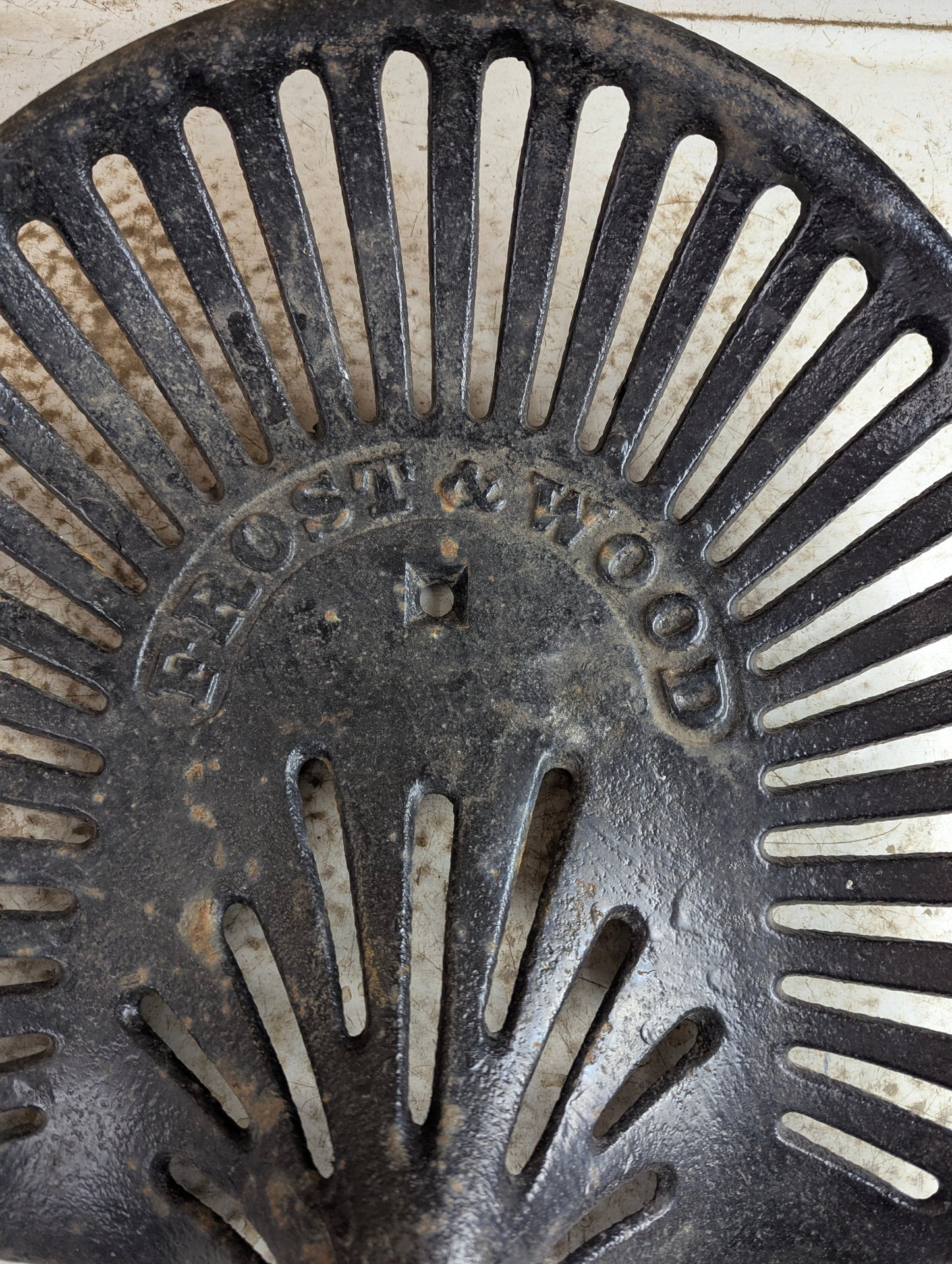 Antique Cast Iron Frost and Wood Tractor Seat - view 2