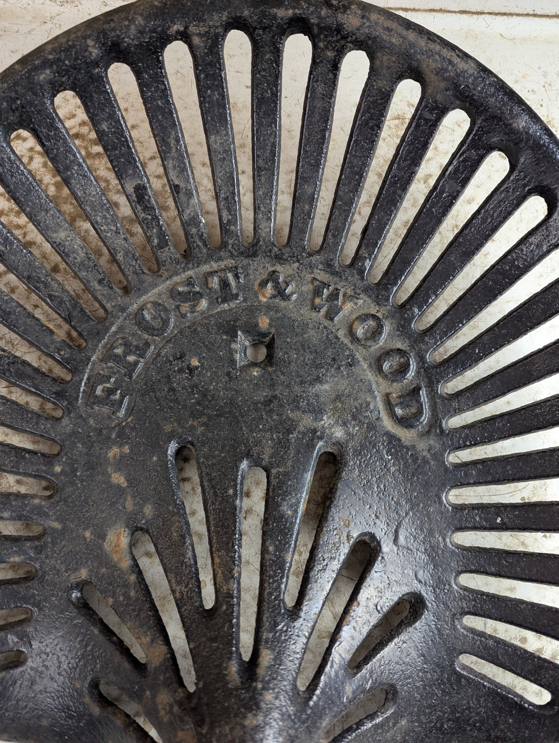 Antique Cast Iron Frost and Wood Tractor Seat - view 2