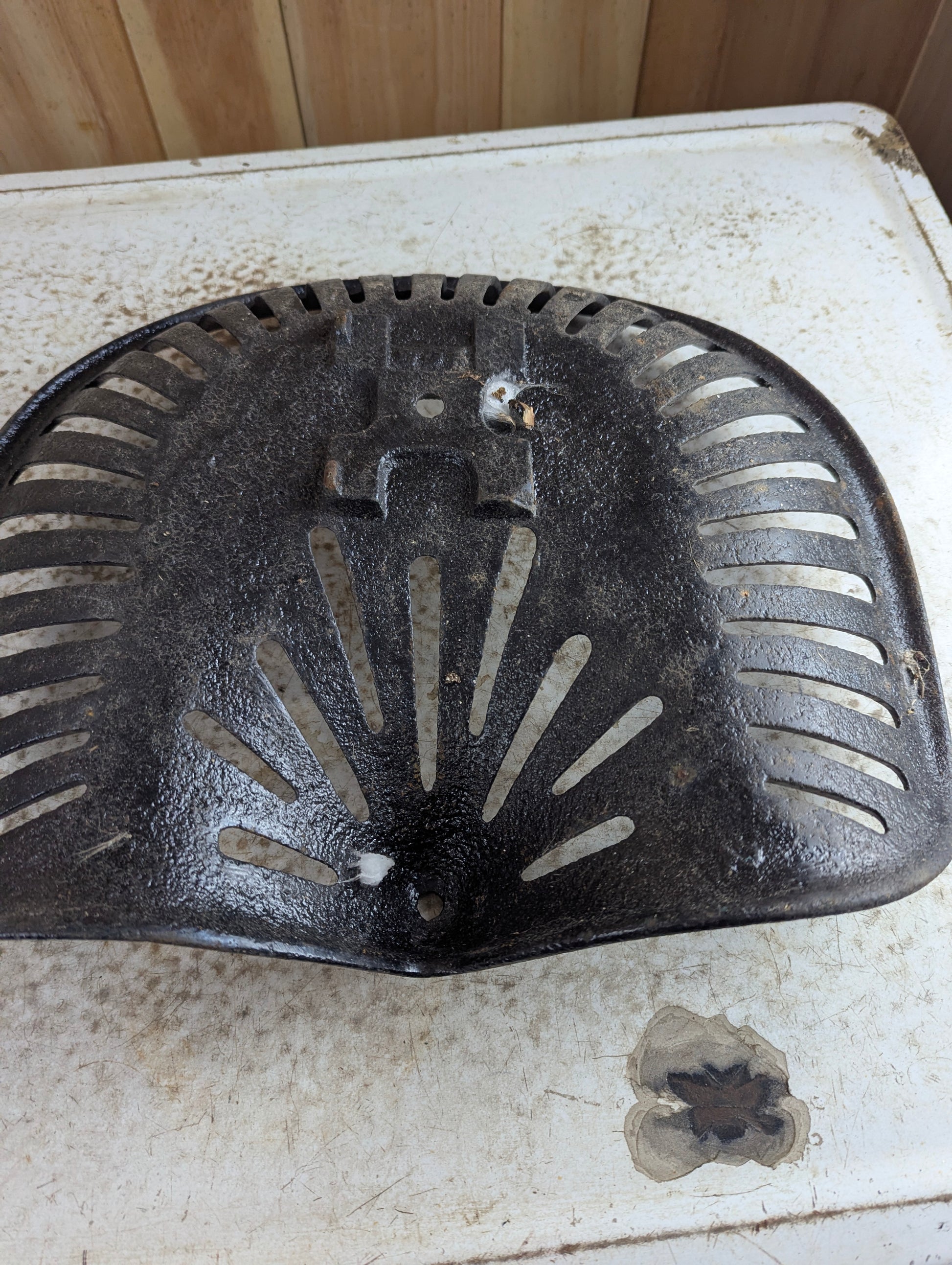Antique Cast Iron Frost and Wood Tractor Seat - view 3