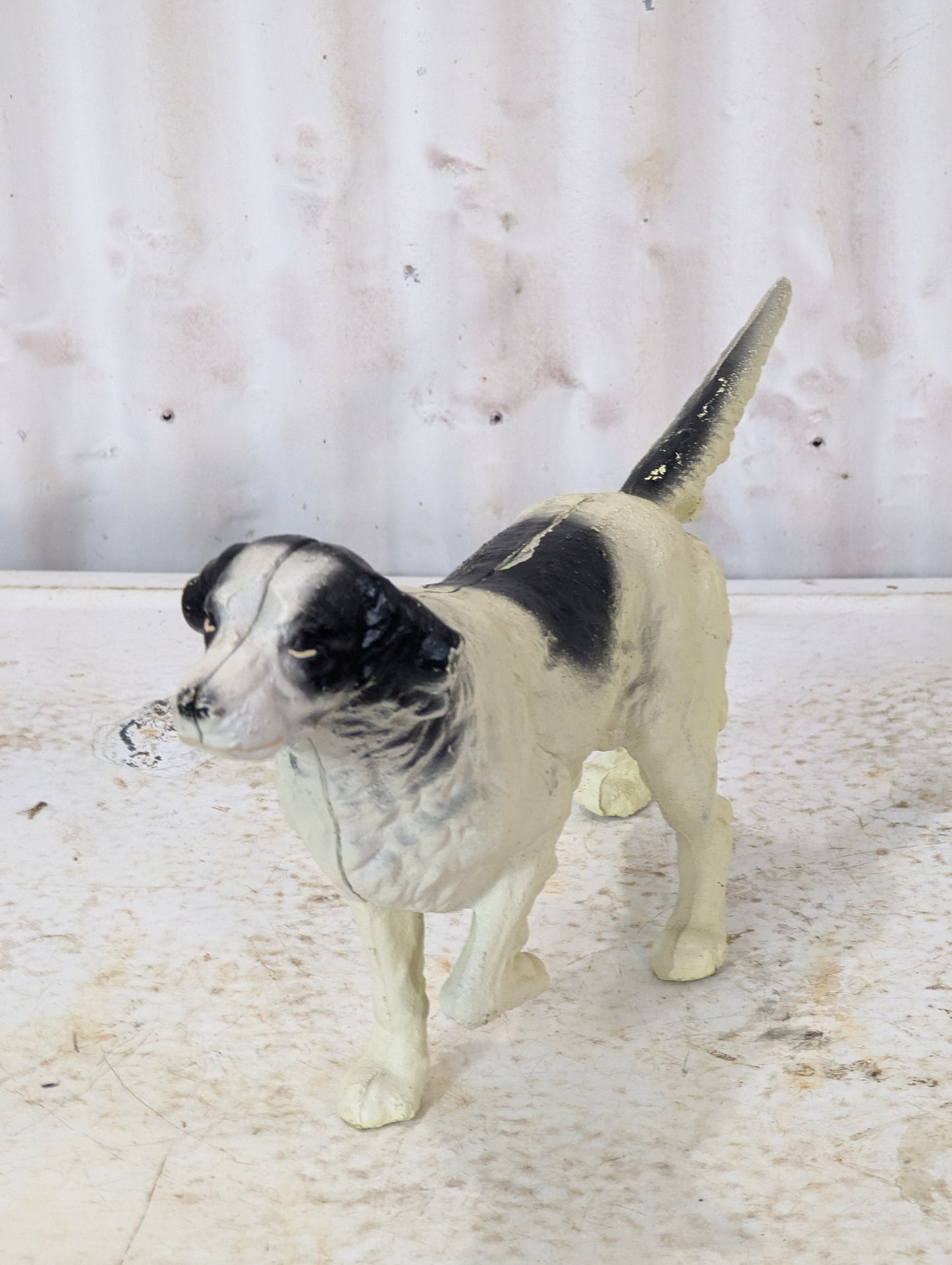Antique Cast Iron Pointer Setter Statue - view 2