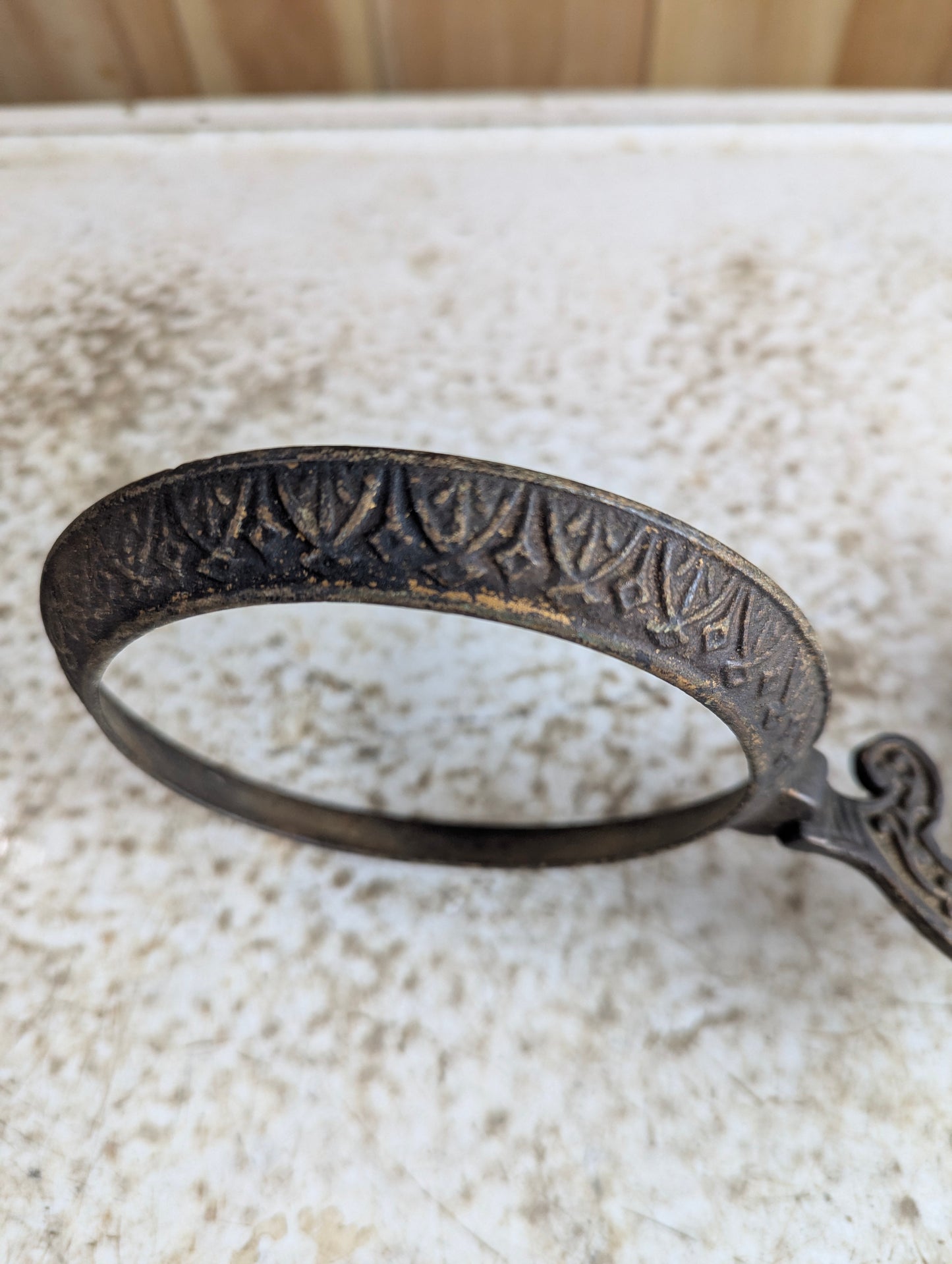 Antique Cast Iron Wall Sconce Oil Lamp Bracket, Patented 1874 - view 3
