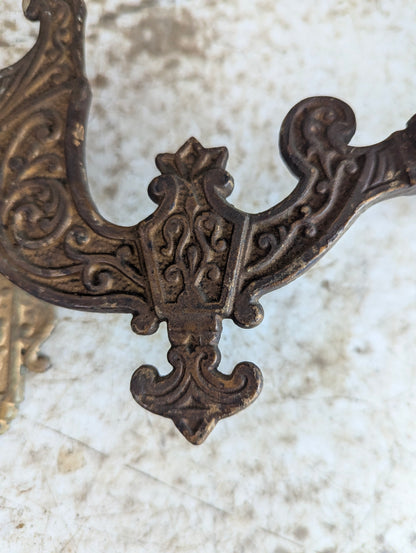 Antique Cast Iron Wall Sconce Oil Lamp Bracket, Patented 1874 - view 5