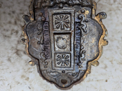 Antique Cast Iron Wall Sconce Oil Lamp Bracket, Patented 1874 - view 6