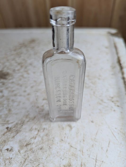 Antique Catarrhozone Patent Medicine Manganese Glass Bottle