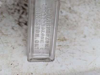 Antique Catarrhozone Patent Medicine Manganese Glass Bottle - view 2