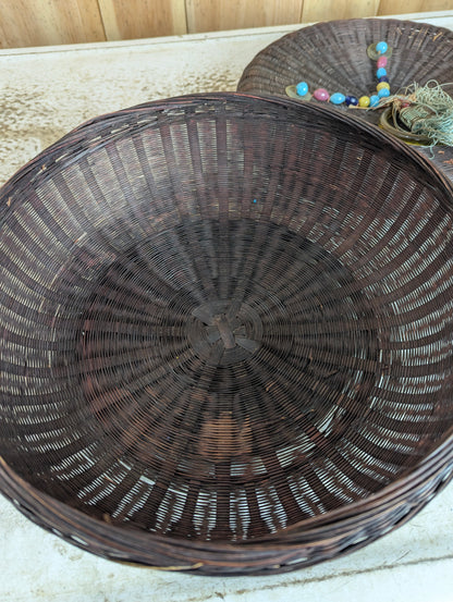 Antique Chinese Woven Sewing Basket - view 5
