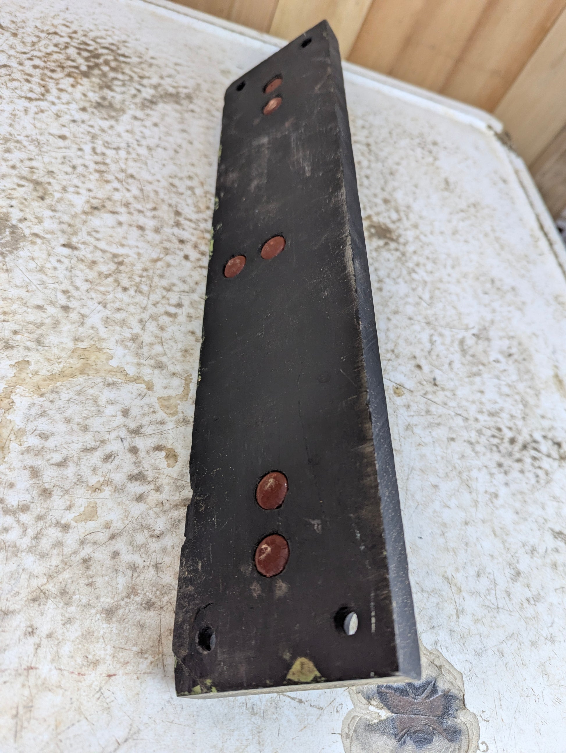 Antique Copper 2 Way Knife Switch Mounted on Slate - view 5