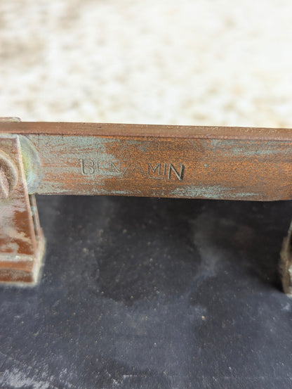 Antique Copper Knife Switch Mounted on Slate - view 3
