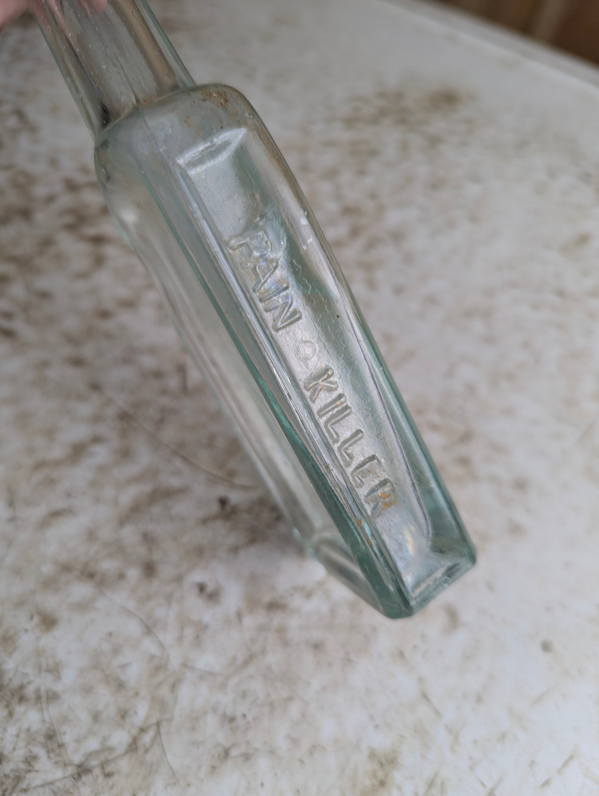 Antique Davis Vegetable Pain Killer Aqua Glass Patent Medicine Bottle - view 4