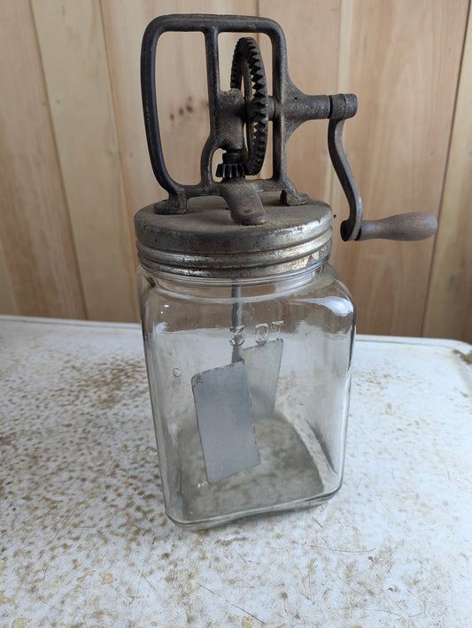 Antique Dazey 3 Quart Glass Butter Churn