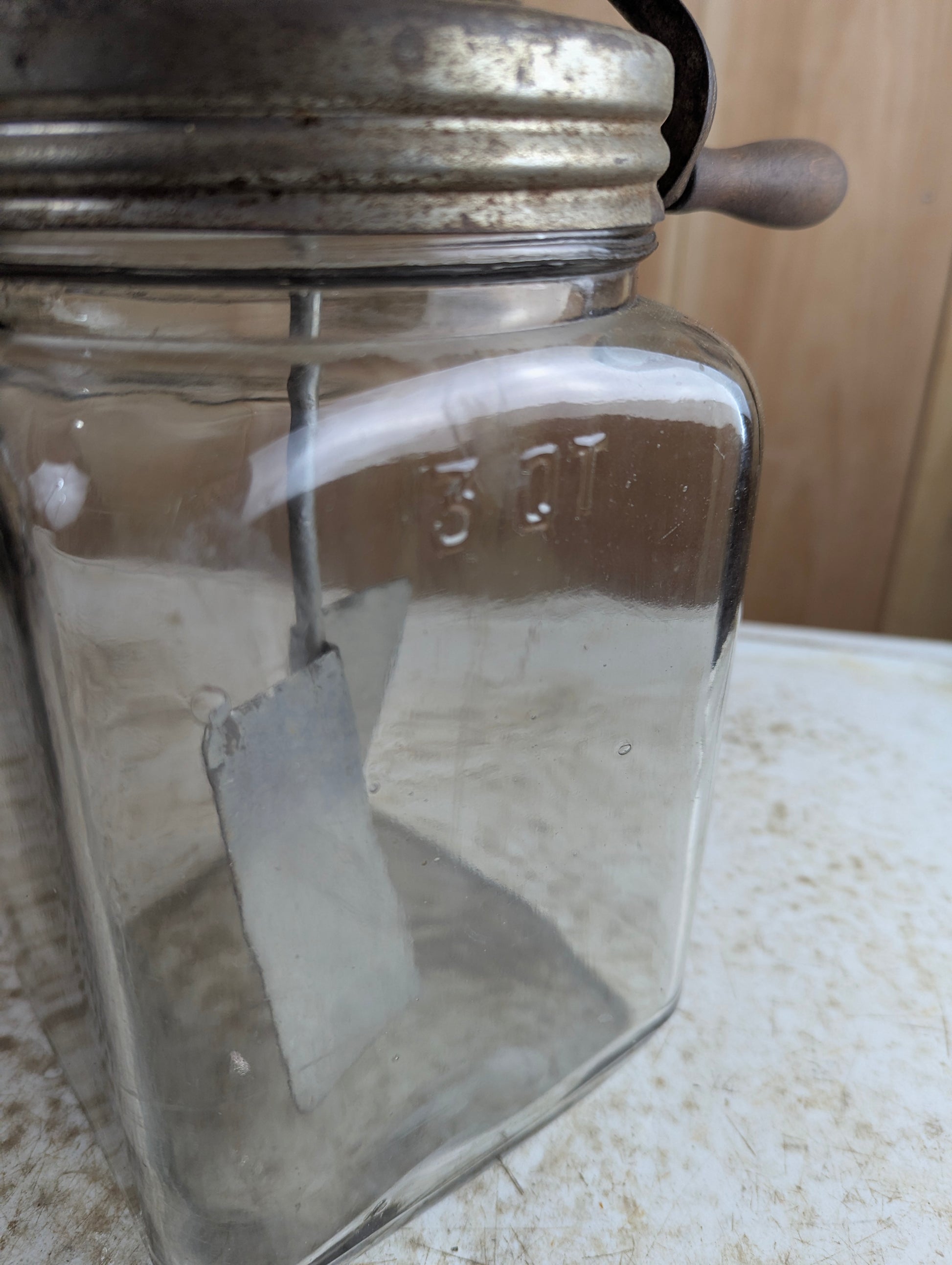 Antique Dazey 3 Quart Glass Butter Churn - view 2